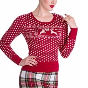 Fitted Reindeer Holiday Sweater